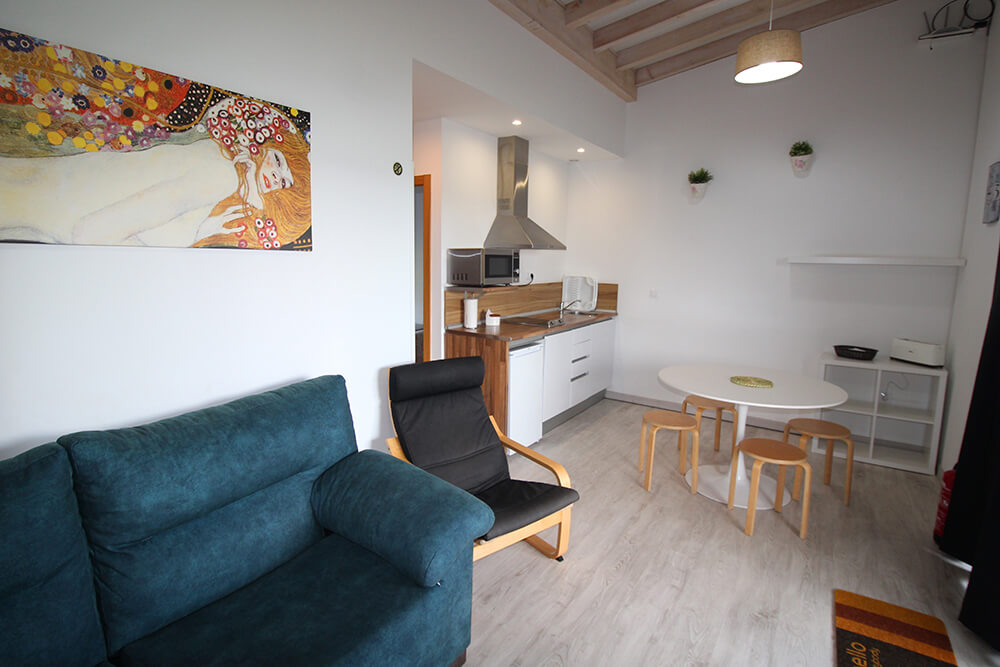 Bright living and dining room of a bungalow
