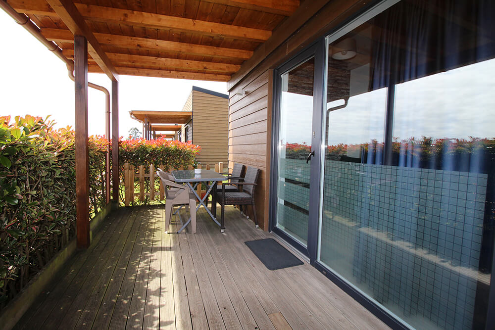 Covered porch with outdoor table